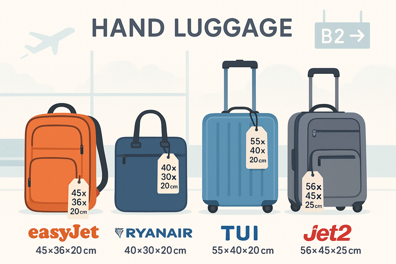 Airline Hand Luggage Allowances 2025: EasyJet, Ryanair, TUI & Jet2 Bag Sizes