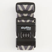 3-Dial Combination Luggage Strap – Grey Chevron