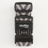 3-Dial Combination Luggage Strap – Grey Chevron