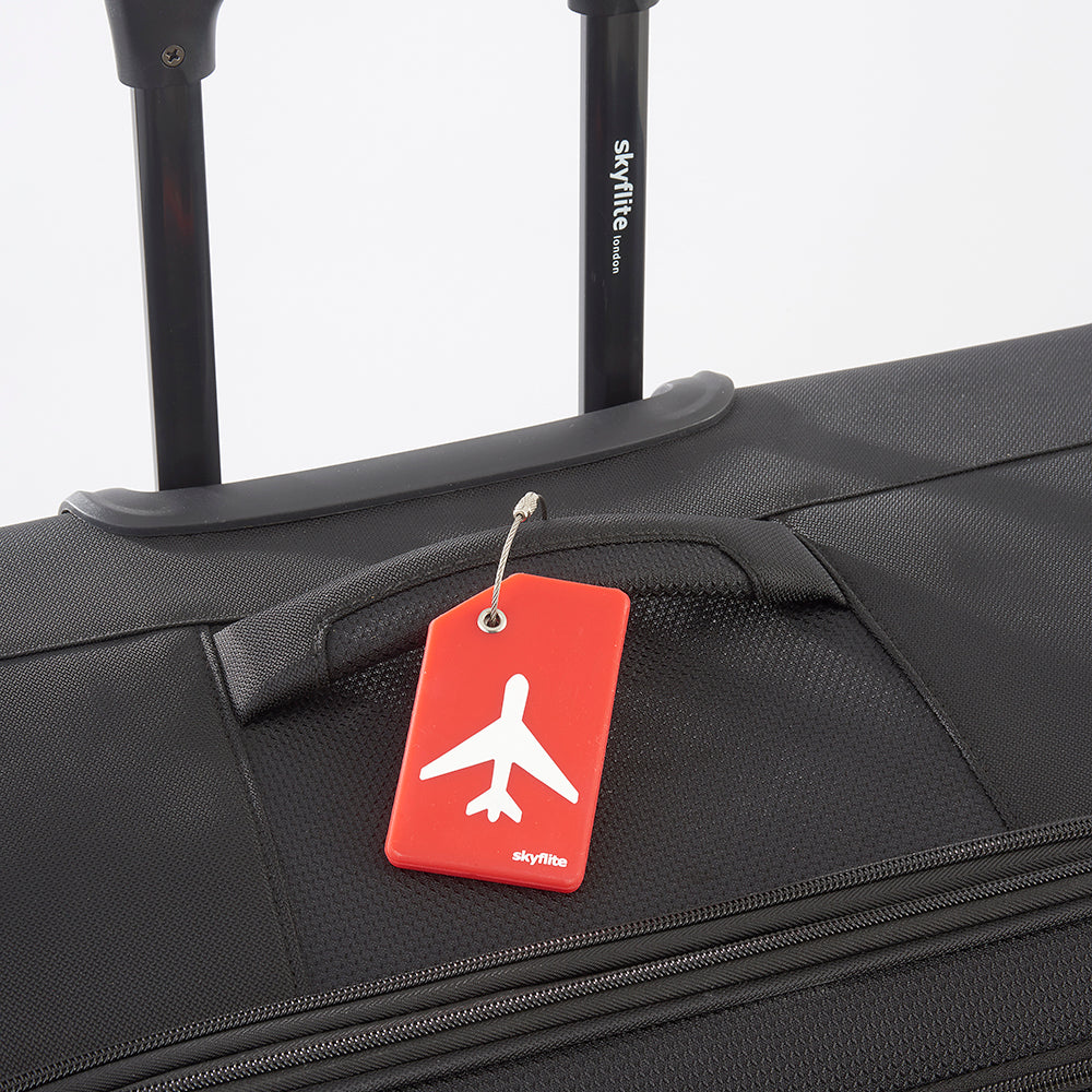 Skyflite Airplane Icon Luggage Tags with Steel Cable – 2 Pack